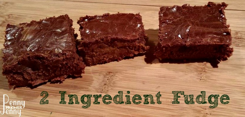 2 ingredient fudge from pennypincherjenny.com/