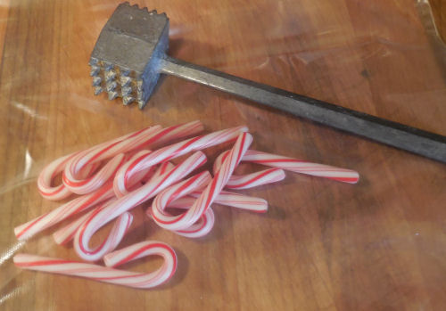 a meat tenderizer will crumble the candy canes