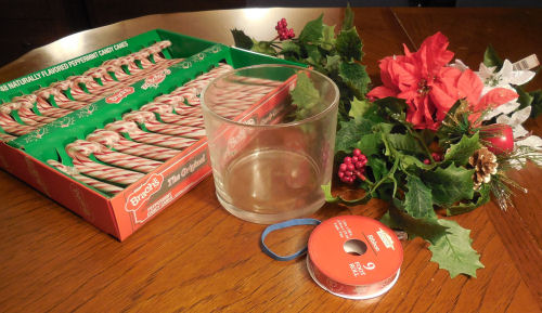 materials for the candy cane vase
