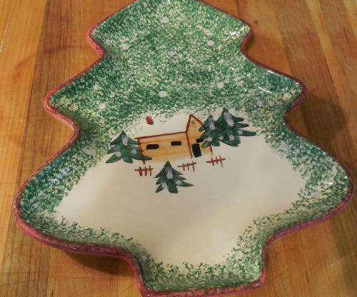Christmas tree serving dish