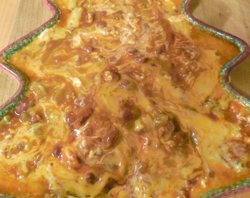 close up of the 4 layered Mexican dip