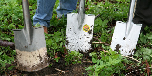 winterize garden tools. Remove dirt from shovel and spades