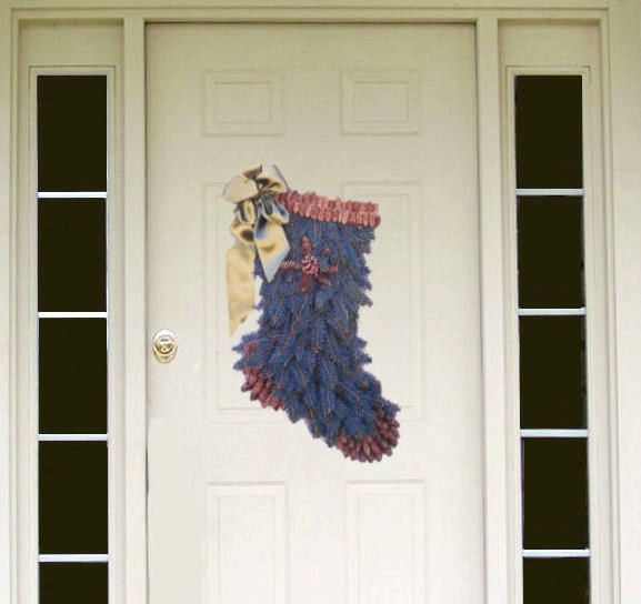 DIY Blue spruce stock wreath adds a nice pop of color