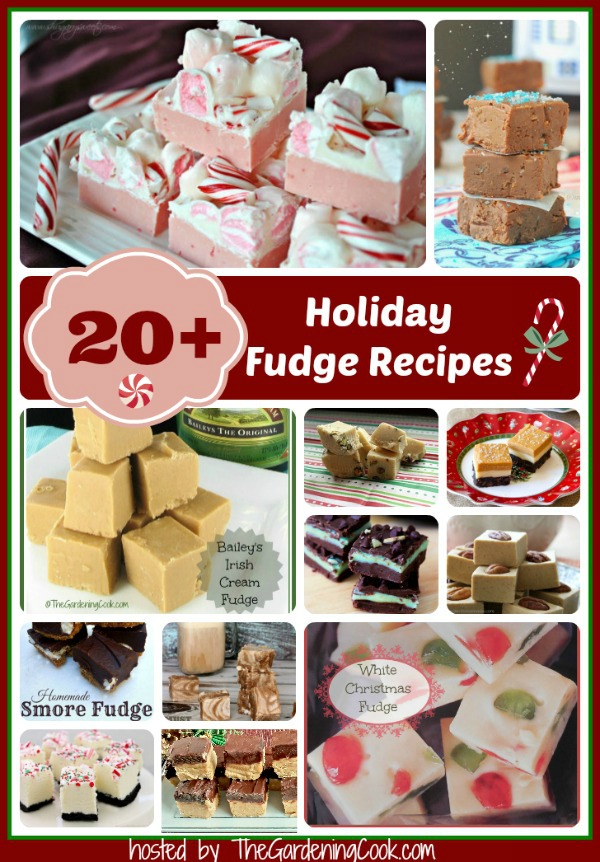 Over 20 delicious holiday fudge reipes - hosted by thegardeningcook.com