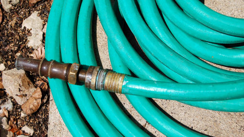 Winterize garden tools. Repair fixing on hoses