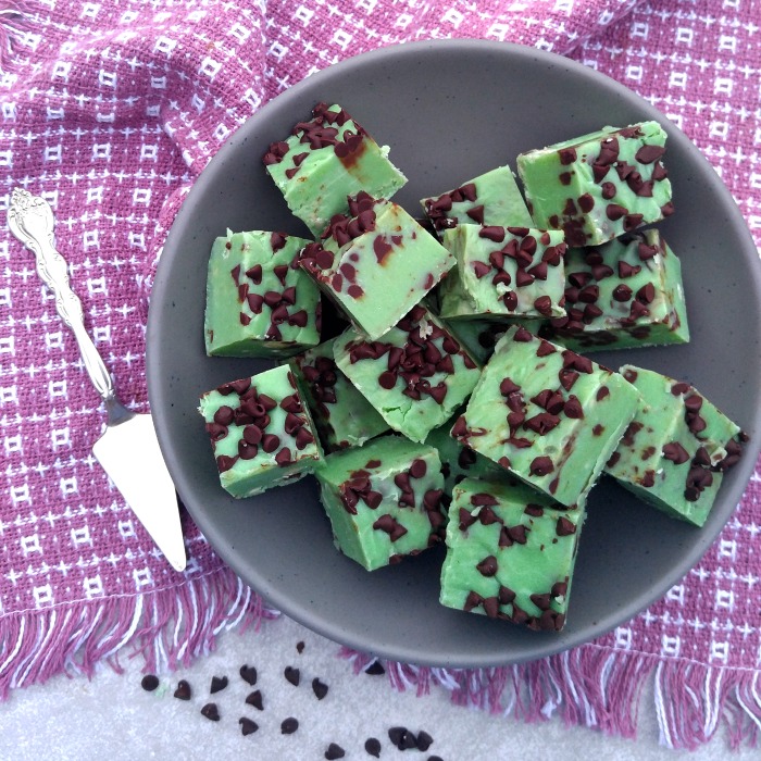 Mint Chocolate chip fudge.