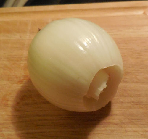 onion with the bulb removed