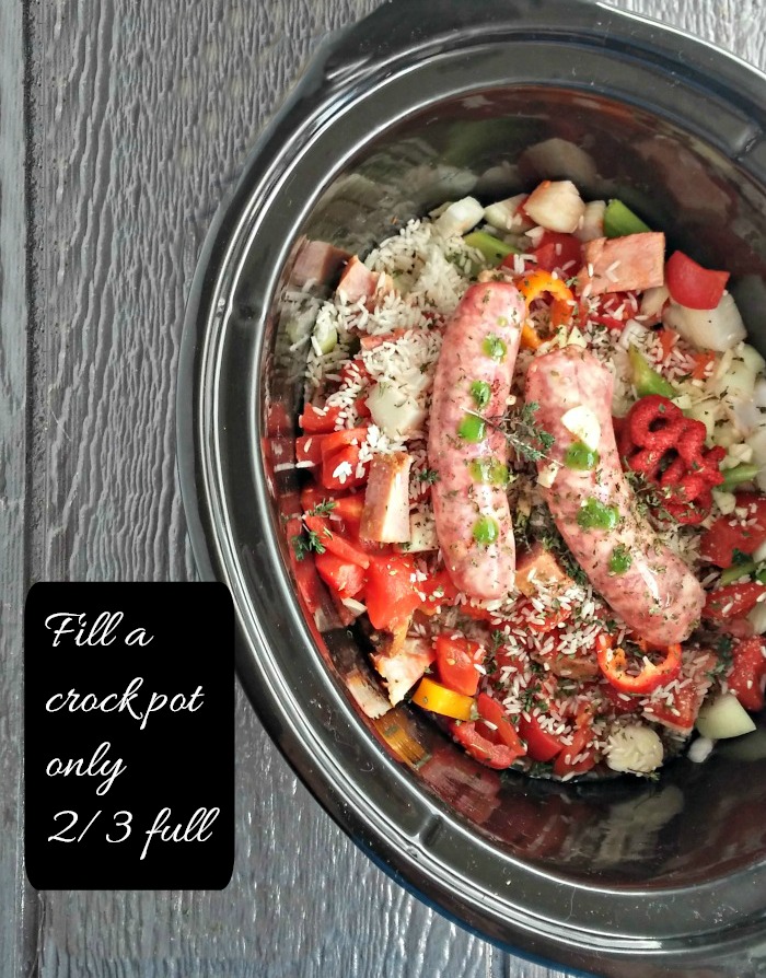 Fill a crock pot only 2/3 full for best results