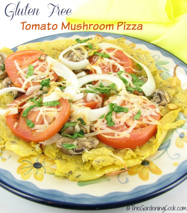 Gluten Free Tomato Mushroom Pizza