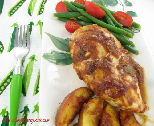 spicy paleo chicken and peaches