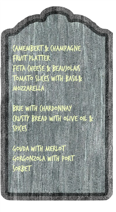 Wine and cheese party menu