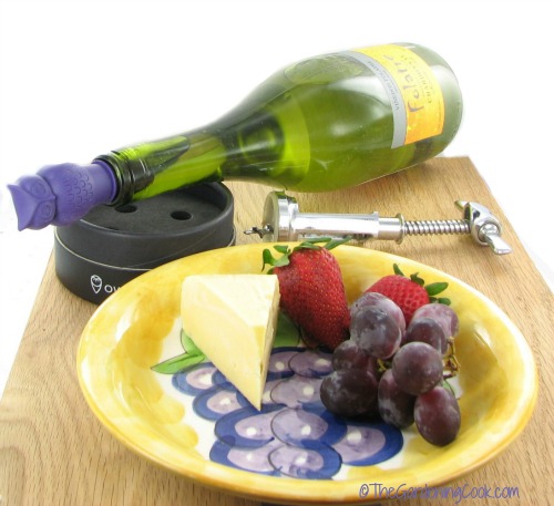 Owl topper and fruit and cheese platter