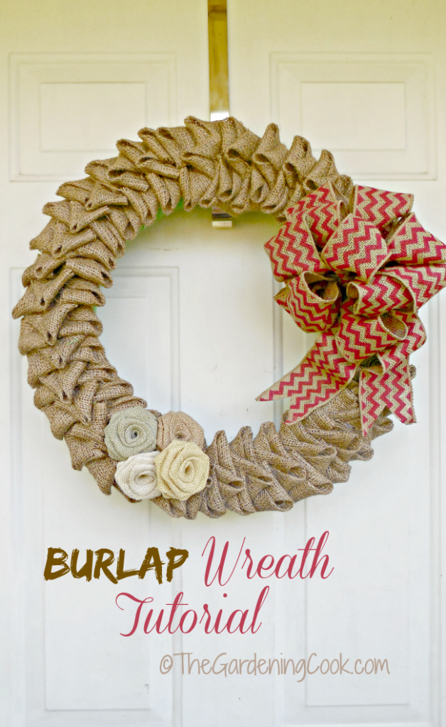 My burlap wreath Tutorial features the step by step instructions to making this lovely door decoration. thegardeningcook.com/burlap-wreath-tutorial