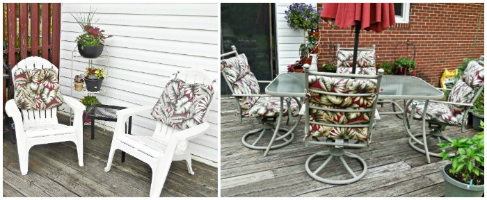 Relaxing near the deck vegetable garden