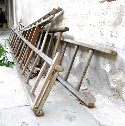Gardening hacks - Use ladders for staking plants