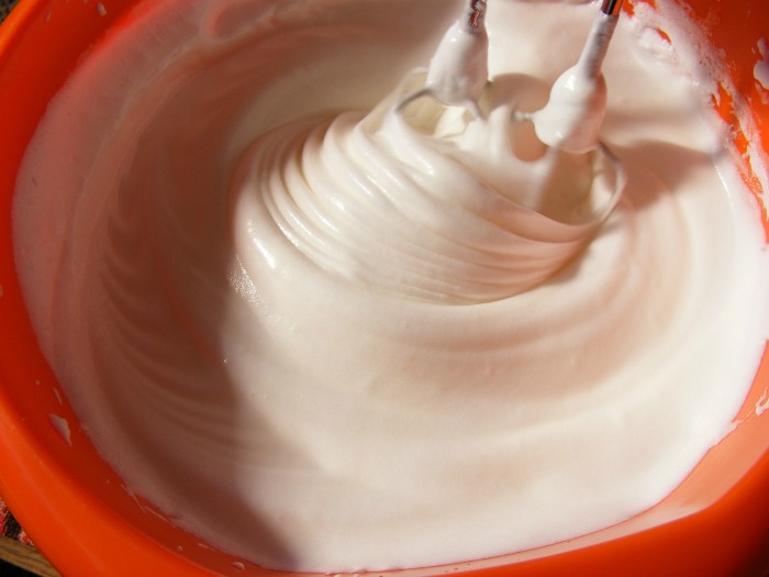 Whipped eggs whites make a great frosting