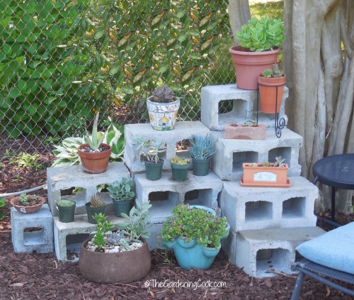Cement blocks front