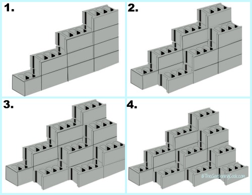 cement blocks set up.