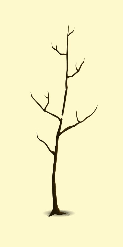 Cutting a single trunk makes a smaller and bushier tree