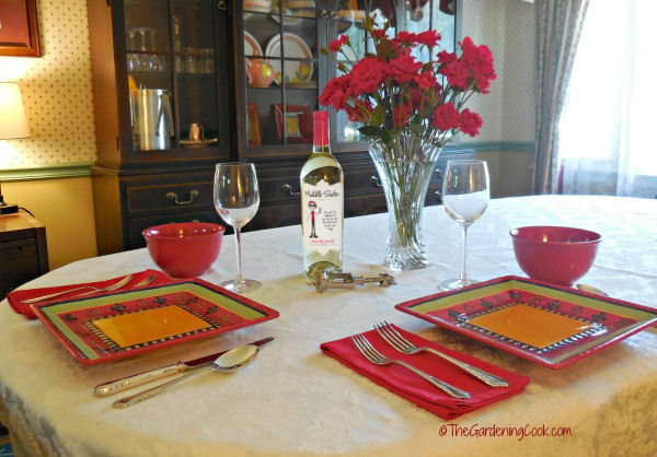 Table setting wtih Middle Sister Wine