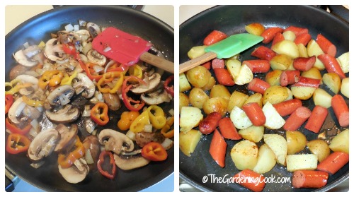 Cook in two skillets for fastest preparation