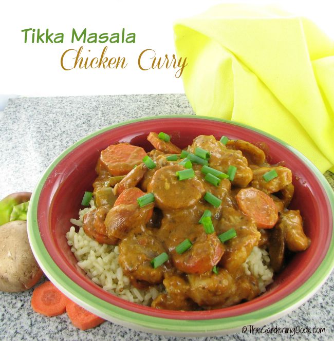 This Savory chicken Tikka Masala curry has just a hint of heat but not too much. 