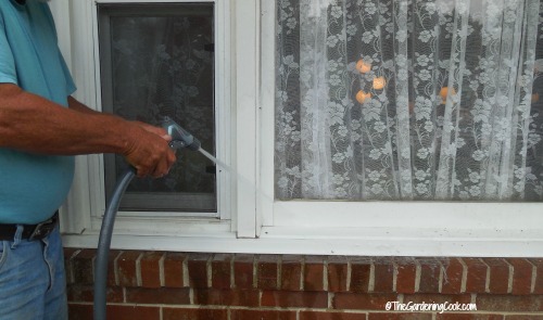 Clean siding, windows and brick work with cleaning nozzles.