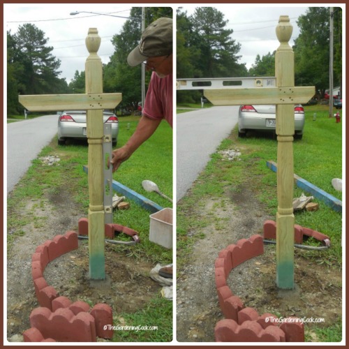 Leveling the mailbox post