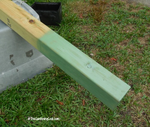painting the bottom of the post 