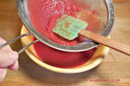Strain the raspberry mixture