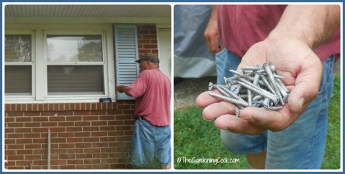 Remove shutters and re-use the screws