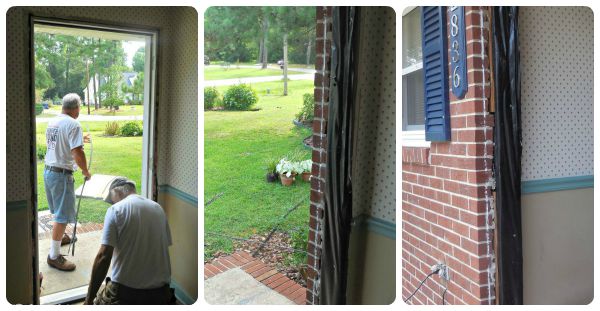 Step one - remove the old door and trim.