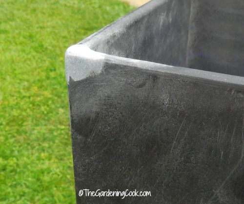 Sanded corner with repair done