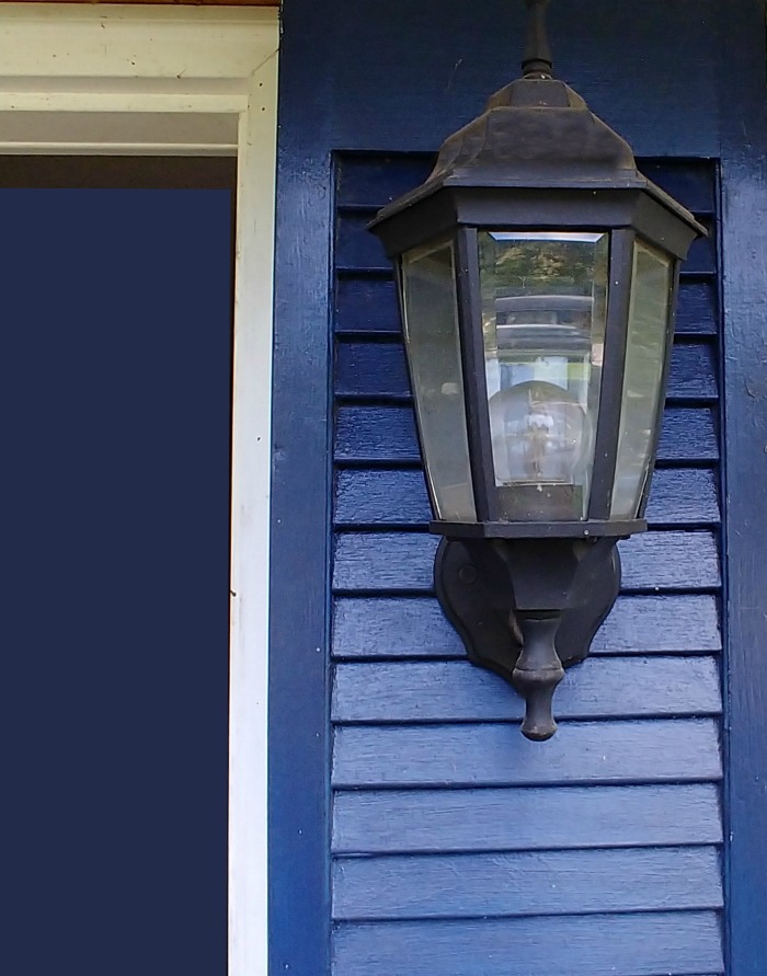 Light on blue shutter