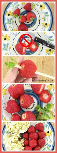 Today's kitchen tip. Use a plastic drinking straw to easily hull strawberries. The kids will love to help!