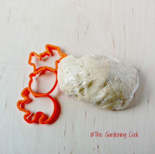Finished cookie dough with cookie cutters