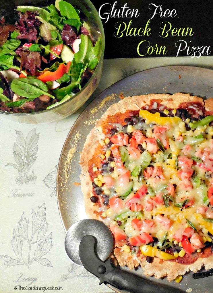 This gluten free black bean pizza is chock full of great tasting toppings. Who says a pizza needs meat?