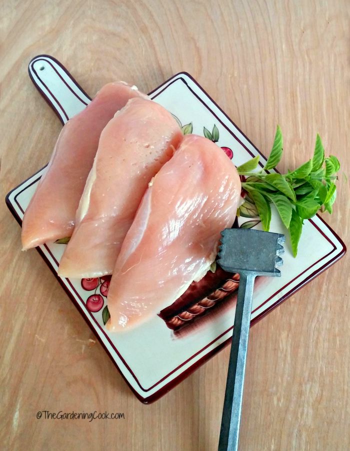 Tenderize your chicken pieces so they are the same size