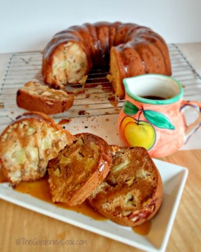 apple cake with caramel honey glaze