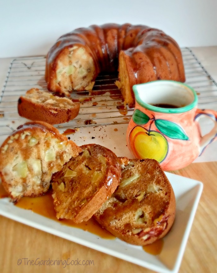 apple cake with caramel honey glaze