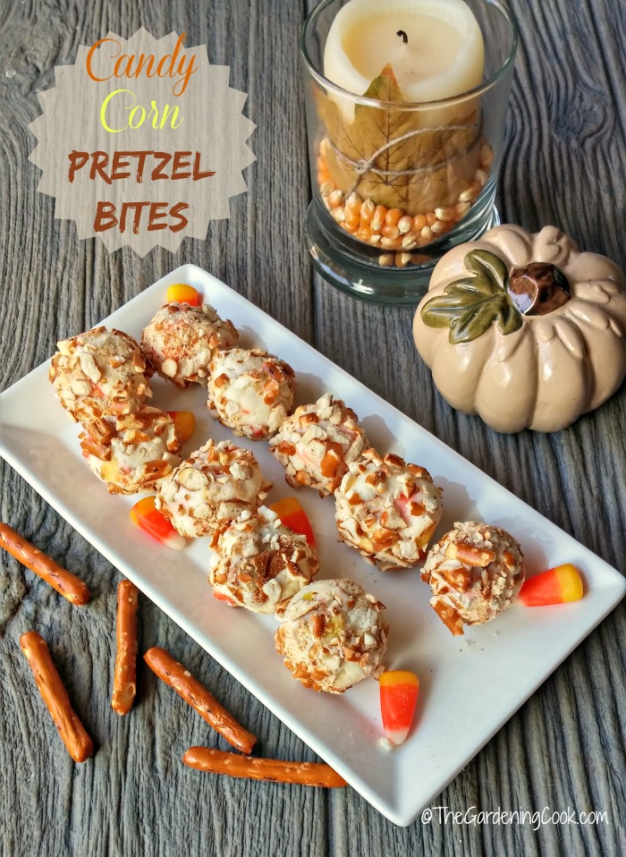These yummy candy corn pretzel bites are the perfect little bite of seasonal fun.