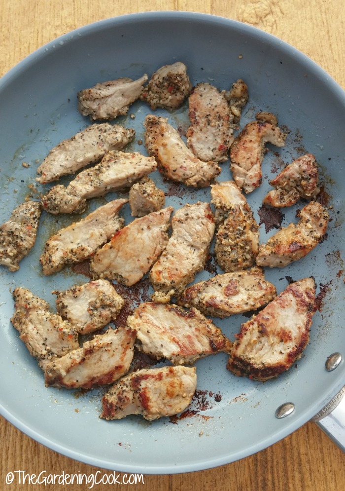 Cooked marinated garlic pepper pork