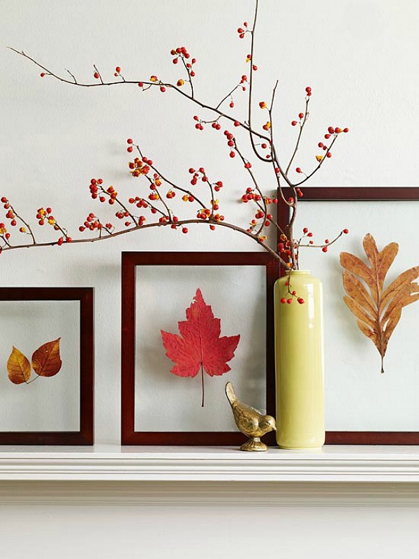 Easy Fall Mantle Decor