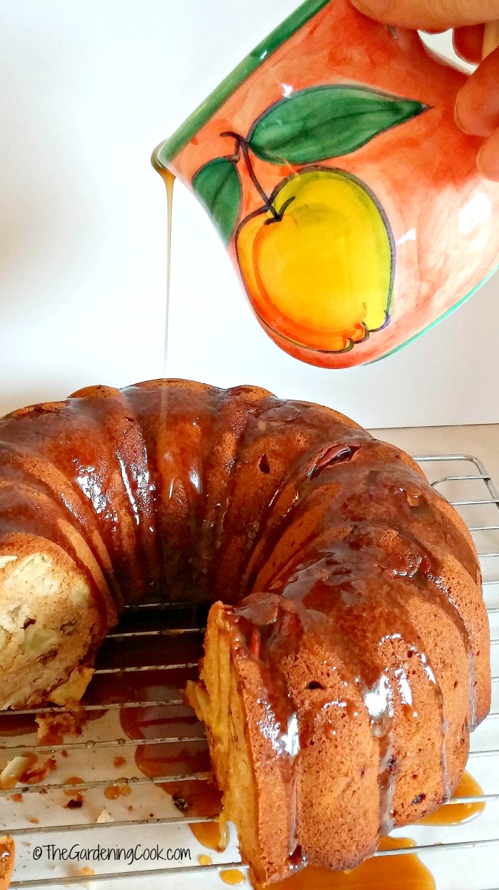apple cake with caramel honey glaze