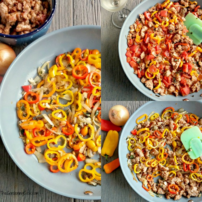 Making the Italian sausage casserole