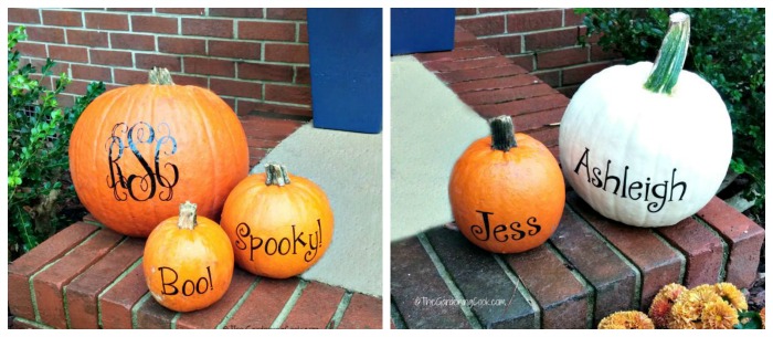 Monogrammed pumpkins