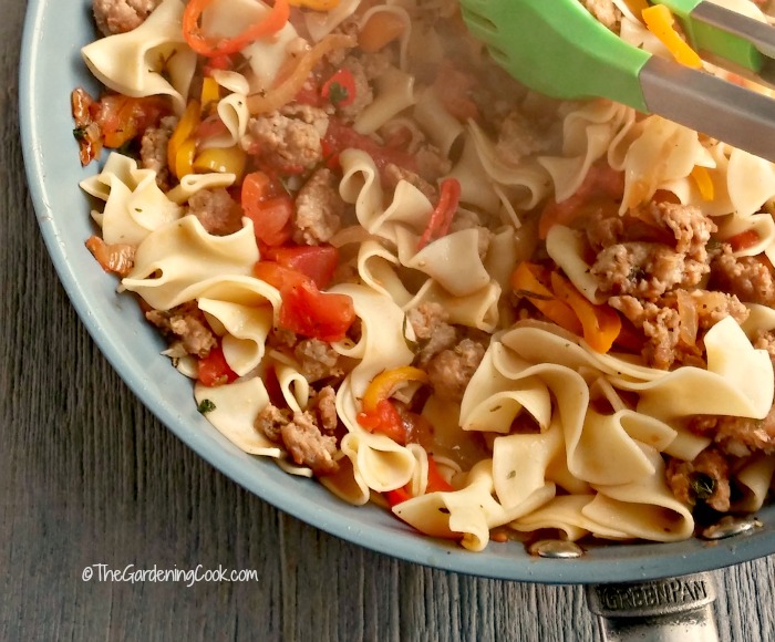 Italian casserole with drunken noodles