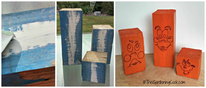 sand and painted wood