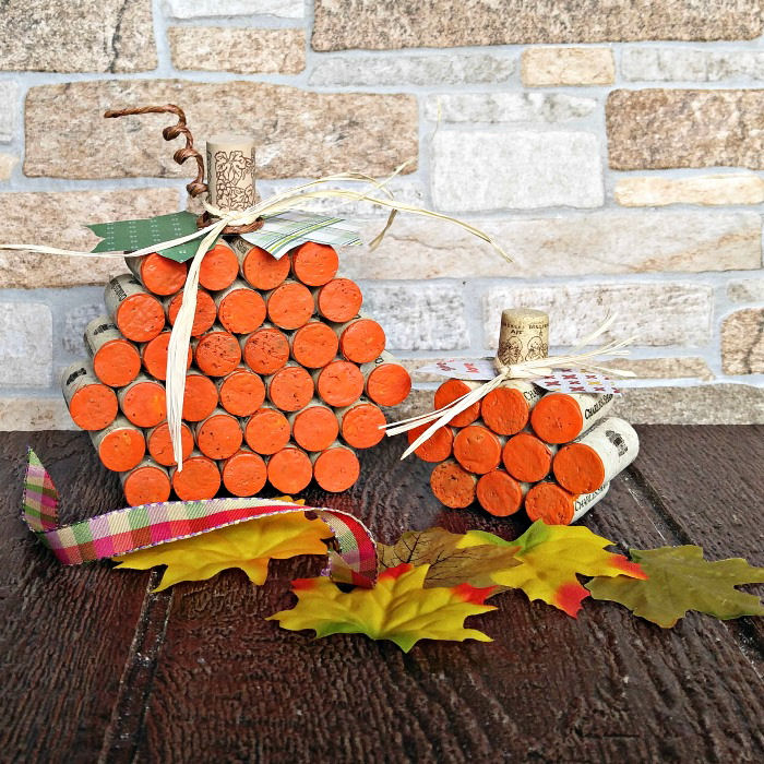 Wine cork pumpkins