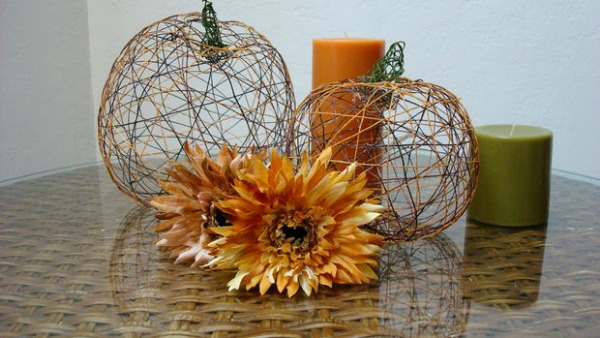 Yarn pumpkins from instuctables.com